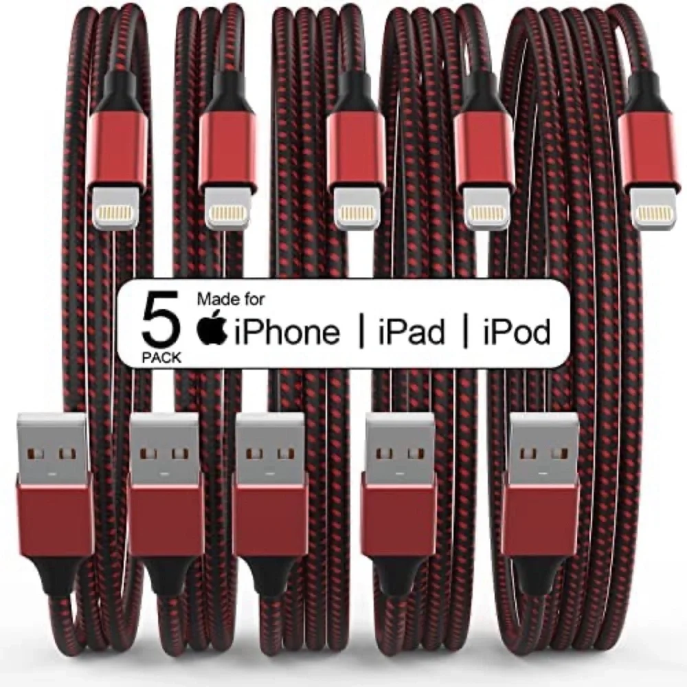 Lightning Cable Fast Charging High Speed Chargers Compatible with iPhone 5 Pack